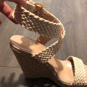 Stuart Weitzman Ivory Crochet Wedges
